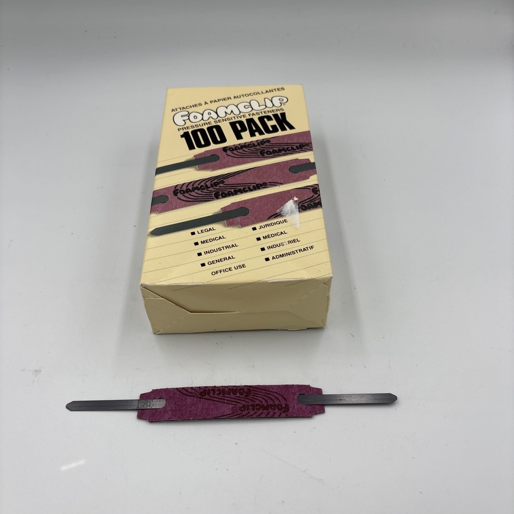 SJPPSF100 Foam clip Self Adhesive Fasteners Steel Paper Files82 Ea Open Box